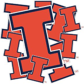 Desert Cactus University of Illinois Stickers Fighting Illini U of I Vinyl Decals Laptop Water Bottle Car Scrapbook 11.42x8.94 Sheet T3 (Type 3-1)