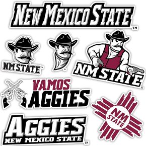 Desert Cactus New Mexico State University Stickers Aggies NMSU Vinyl Decals Laptop Water Bottle Car Scrapbook 11.42x8.9 Sheet T2 (Type 2)
