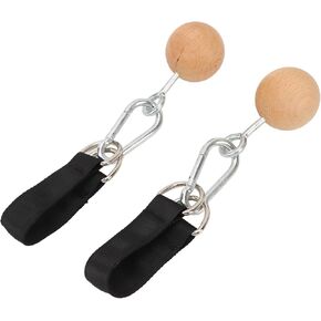 SUNGOOYUE Pull Up Ball Grip, 1 Pair Anti Slip Beech Wood Climbing Ball Hold Grip with Strap for Strength Training Fitness