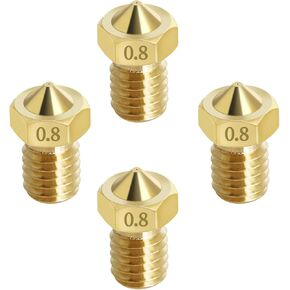 Aopin M6 3mm Extruders Nozzles 3D Printer 0.5mm / 0.02" Brass 3D Printer Extruders Nozzles 4 Pcs