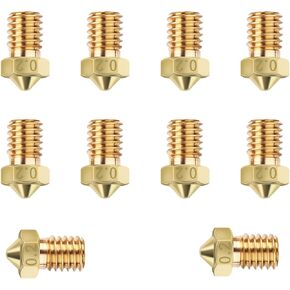 Aopin M6 3mm Extruders Nozzles 3D Printer 0.5mm / 0.02" Brass 3D Printer Extruders Nozzles 4 Pcs