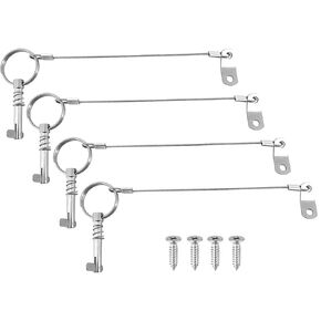 Boat Bimini Top Quick Release Pin 4PCS, 316 Stainless Steel Spring Lanyard Prevents Loss, Boat Tops and Support Poles Sailboat Accessories