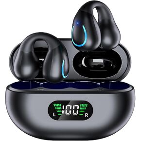 Wireless Earbuds Bluetooth 5.3 Headphones Stereo Sound Binaural ENC Noise Canceling 48hrs Playtime With Digital Display Charging Case IPX7 Waterproof Earphones in-Ear Earbud for TV Phone Laptop White