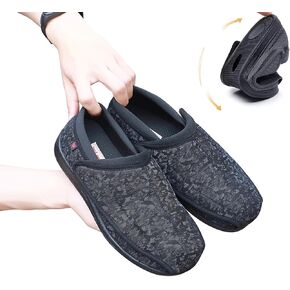 Diabetic Shoes,Shoes for Swollen Feet,Edema Footwear,Magic Stickers Adjustable Slippers,Widened and Adjustable Comfortable Flat Walking Shoes for Men or Women