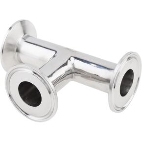 Clamp Tee 3 Way Stainless Steel 304 Sanitary Fitting Fit for 1.5-Inch Tri Clamp, 25mm Pipe OD T-shaped Fittings