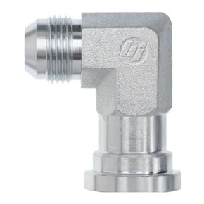 Brennan 1704-08-08-FG Forged Steel JIC Flared Tube Fitting, Flange 90 Degree Elbow Code 61, 1/2" Tube OD x 1/2" Flange