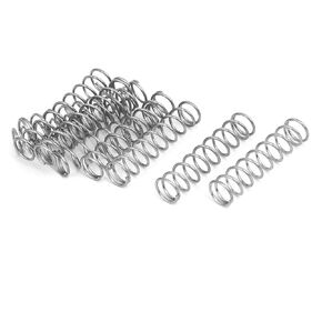 uxcell Compression Spring,304 Stainless Steel,7mm OD,0.7mm Wire Size,30mm Free Length,Silver Tone,10Pcs
