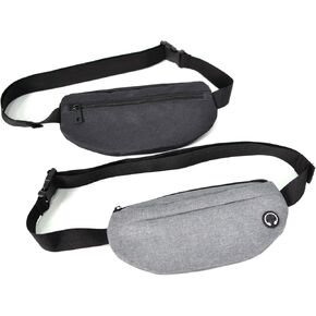 Fanny Pack Waist Bag，Waist Pack for Running for Women and Men，Running Casual Hands-Free Wallets Waist Pack Phone Bag Fits All Phones，Waist Bag Hip Bum Bag for Casual Travel (YB-Gray+Black-Small)