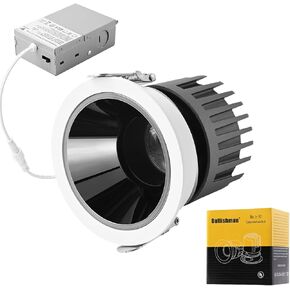 LED Commercial Recessed Round Downlight Fixture, CCT Switch 27K/30K/35K/40K/50K, 97 CRI, Energy Star, Dimmable, FCC- SDOC Compliant, UL Listed (1)