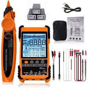 Network Cable Multimeter, 500m Handheld Cable Tester CAT5/CAT6 Ethernet Detector, POE Circuit Test Cable Pairing ID Pairing Sensitivity Adjustable Length Short Open Circuit Measure Trackers