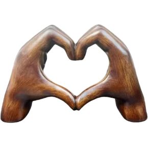 SUPVOX Brown Gesture Heart Hands Statue Heart Shape Finger Gesture Sculpture Decor Modern Love Hand Gesture Figurine for Wedding Home Desktop Decor