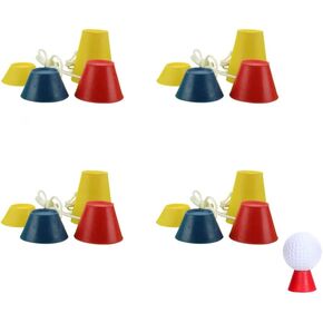 CURTEK 16 Pcs Rubber Winter Golf Tees Indoor Golf Tees 4 Different Heights Practice Golf Tee Holder for Winter Indoor Ground Golfing Practice,14 mm 18 mm 24 mm 38 mm