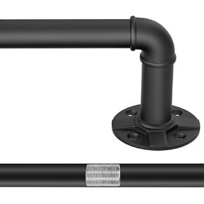 Black Curtain Rods for Windows 66 to 120", 1 Inch Wrap Around Room Darkening Curtain Rod, Industrial Heavy Duty Blackout Curtain Rods for Indoor Outdoor, Modern Adjustable Drapery Rods Room Divider