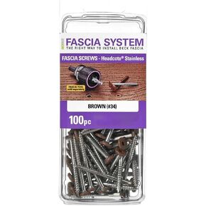 Starborn Deckfast Brown Fascia Epoxy Coated Carbon Steel Screws - 100 Count - #10 X 1-7/8"