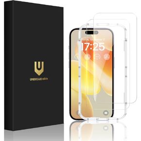 UNBREAKcable Privacy Screen Protector for iPhone 15 Pro Max, Shatterproof Tempered Glass [True 28°Anti Spy] [9H Hardness] [Easy Installation Frame] Private Protector for iPhone 15 Pro Max 6.7"-2 Pack