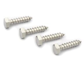 12pcs Hex Head Lag Screws, 3/8" x 1-1/2" Hexagon Head Wood Screws (Fully Threaded), 304 Stainless Steel Lag Bolts, Silvery