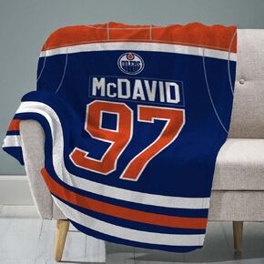 Sleep Squad Edmonton Oilers Connor McDavid 60" x 80" Raschel Plush Blanket – an NHL Throw