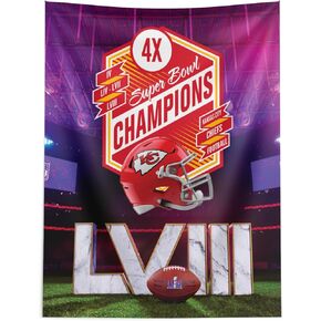 Northwest NFL Kansas City Chiefs Super Bowl LVIII Champions Wall Hanging Tapestry, 50" x 60", Re Take Multi Champs