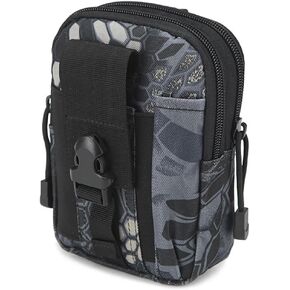 Tactical Molle Pouch, Universal EDC Waist Bag Pouches, Outdoor Belt Bags Gear Tool Gadget Pocket with Cell Phone Holster for iPhone X Plus Samsung & Less Than 6.2" Smartphone