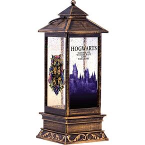 Spoontiques Harry Potter Glitter Lantern - Hogwarts Holiday Traditional Light Up Decoration - Indoor Seasonal Festive Decor for Centerpiece, Mantle, Tabletop at Christmas (4" x 4" x 10.5")