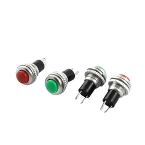uxcell 4 x Red Green SPST Momentary 10 mm Panel Mount Metal Push Button Switch