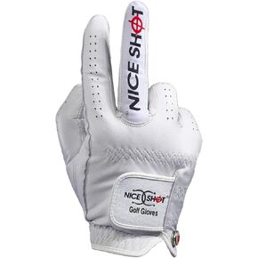 Nice Shot The Bird Women's Golf Glove in White Cabretta Leather