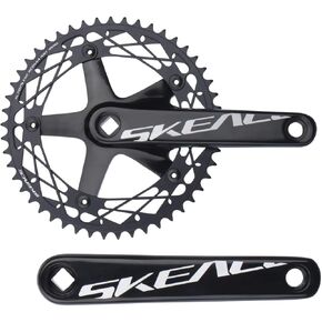BOLANY 165mm Bike Cranksets 144BCD Lightweight Aluminium Alloy Single Speed Round Chainring Fit for Track Bicycle Fixed Gear Bike Crankset with Bottom (48T/49T)