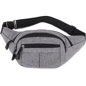 Large Fanny Pack for Women Men Waist bag, Gifts for Enjoy Sports Traveling Workout Casual Hands-Free crossbody bags (Gray)