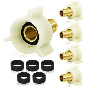 Boltigen 1/2" PEX Swivel Elbow Facuet Connector, 5pcs PEX Rv Water Line Fittings, 1/2" x 1/2" PEX Female NPT Adapter,90 Degree NPSM PEX Adapter for Pipe Plumbing Connection