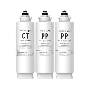 Waterdrop Undersink Replacement Water Filter, 2PP+CT, Replacement for TSU-W, TSC 3-Stage Under Sink Water Filter System