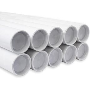 MagicWater Supply Mailing Tube - 2 in x 15 in - White - 10 Pack - for Shipping and Storage of Posters, Arts, Crafts, and Documents
