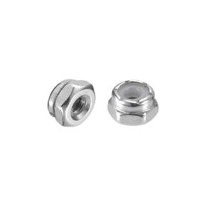 uxcell 35Pcs #4-40 Nylon Insert Hex Lock Nuts, 304 Stainless Steel Self-Locking Nylon Insert Stop Nut for Industrial Construction Fasteners, Silver&White