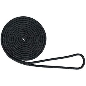 USR Rope Nylon Double Braided Dock Line 1/2" x 25' Black Mooring Boat Sailing