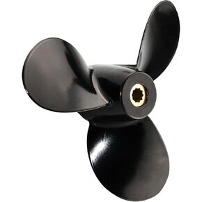 Boat Outboard Propeller for Suzuki Engines, 7.5x6 7 1/2x6 Pitch Aluminum Boat Propeller, DF4/6 Hp, 10 Tooth Spline Boat Motor Props, 3 Blades, OEM No.58110-91JL0-019 58110-91J00-019, RH