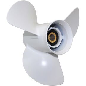 BOLT&GYRE 13 1/4 x 17-K OEM Aluminum Outboard Boat Propeller, 6E5-45945-01-EL,fit Yamaha Engines 60-130HP, 15 Spline Tooth