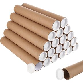 16 عبوة من أنابيب البريد مع أغطية، 2 × 15.7 بوصة من أنابيب الملصقات الورقية كرافت، أنابيب شحن بنية للاستخدام بنفسك، والأعمال الفنية، والمخططات، وتخزين المستندات in Kuwait