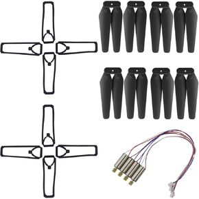 Fytoo 8PCS Propellers + 8PCS Protective Cover + 4PCS Motors for E88 E88PRO E88MAX E525 E99 E99PRO P1 P5PRO K3 S1 P8 RC Drone E88 Quadcopter Motors Propellers Protective Cover Parts