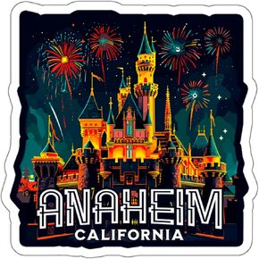 Anaheim California Sticker Weatherproof Vintage Decal Vinyl Small Waterproof for Water Bottle Mug Passport Book Scrapbook Notebook Laptop Tumbler Skateboard Computer Phone Size 4" Funny Gift ID44990