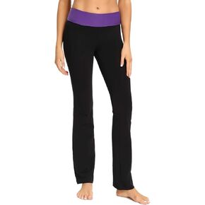 Women's Bootcut Yoga Pants with High Waist Tummy Control Bootleg Jogging Cargo Pants Foldover Flare