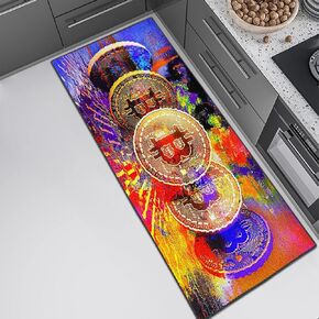 GUBIYU Black Bathroom Rug Bathroom Runner Black and Gold Rugs Large Area Rugs Modern Area Rug Floor Rugs One Hundred Dollar Bills Benjamin Water Absorption Non-Slip Area Rug Runner for Kitchen 24"x59"