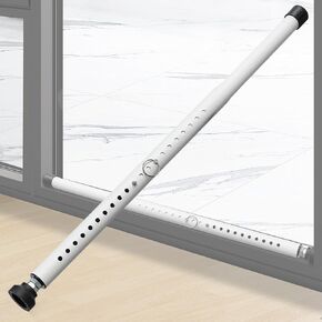 Sliding Door Security Bar, Heavy Duty Patio Sliding Glass Door Window Lock Bar, 17-50 inch Adjustable Home Security Burglar Bars Inside Door Stoppers Security for Child Kids Pet Safety White