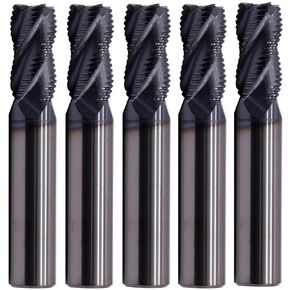BestParts High Performance 5Pcs Solid Carbide Roughing End Mills, ALCrSiN Nano Coated, 4 Flute, 35 Degree Helix, 1/2" Cutting Diameter, 1/2" Shank Diameter, 1" Length of Cut, 3" Overall Length