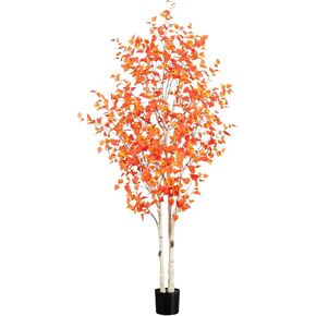 Nearly Natural 8ft. Autumn Birch Artificial Fall Tree