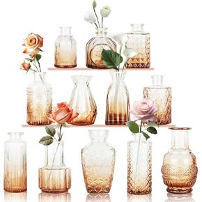 Mini Bud Vases As Wedding Centerpieces for Tables,Clear Bud Vases for Flowers,Small Flower Vases Suitable for Birthday Party,Anniversary,Wedding Reception,Baby Shower (Clear, 32PCS)