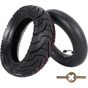 80/65-6 Tire with Inner Tube, 10x3.0 Inflatable Off Road Tire for Electric Scooter Pneumatic E-Bike 255x80 Tires compatible with 36v 48v 400w 500w 800w Hub Motor Mijia M365