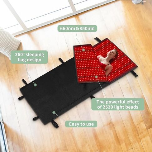 2pcs (63 * 27in) Red Light Therapy Mat Device, Near Infrared Light Therapy Blanket with Timer,Infrared Light Therapy for Body Shoulder Waist Back Knee Pain Relief in Saudi Arabia