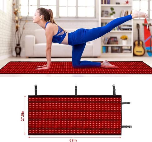 2pcs (63 * 27in) Red Light Therapy Mat Device, Near Infrared Light Therapy Blanket with Timer,Infrared Light Therapy for Body Shoulder Waist Back Knee Pain Relief in Saudi Arabia