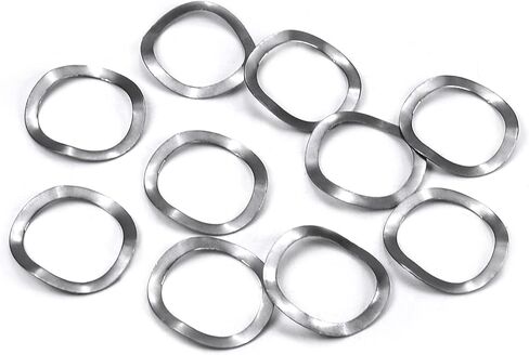MroMax 304 Stainless Steel Wave Spring Washer-0.98" x 0.75" x 0.01"(ODxIDxT) Sealing Gasket for Screw Bolt Metallic for Home Decoration, Outdoor Construction Silver 10PCS in Saudi Arabia