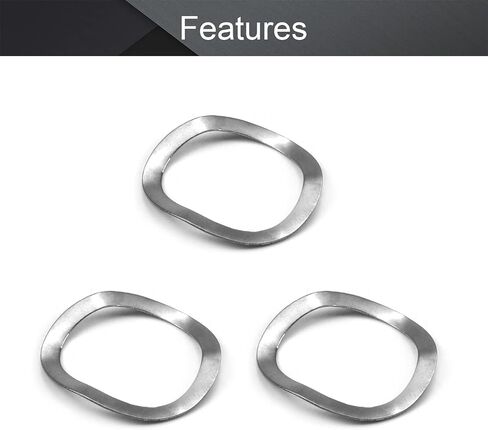 MroMax 304 Stainless Steel Wave Spring Washer-0.98" x 0.75" x 0.01"(ODxIDxT) Sealing Gasket for Screw Bolt Metallic for Home Decoration, Outdoor Construction Silver 10PCS in Saudi Arabia