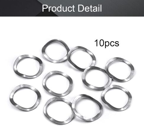 MroMax 304 Stainless Steel Wave Spring Washer-0.98" x 0.75" x 0.01"(ODxIDxT) Sealing Gasket for Screw Bolt Metallic for Home Decoration, Outdoor Construction Silver 10PCS in Saudi Arabia